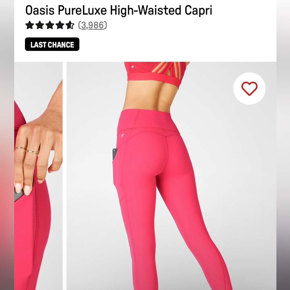 Fabletics Oasis PureLuxe High-Waisted Capri Size Large